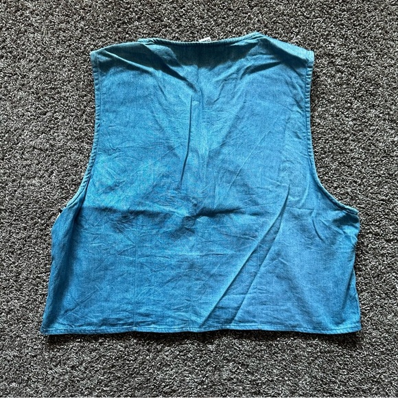 Vintage 90s Tanzara International Embroidered Woven Striped Button Vest Size 2X - Picture 8 of 8